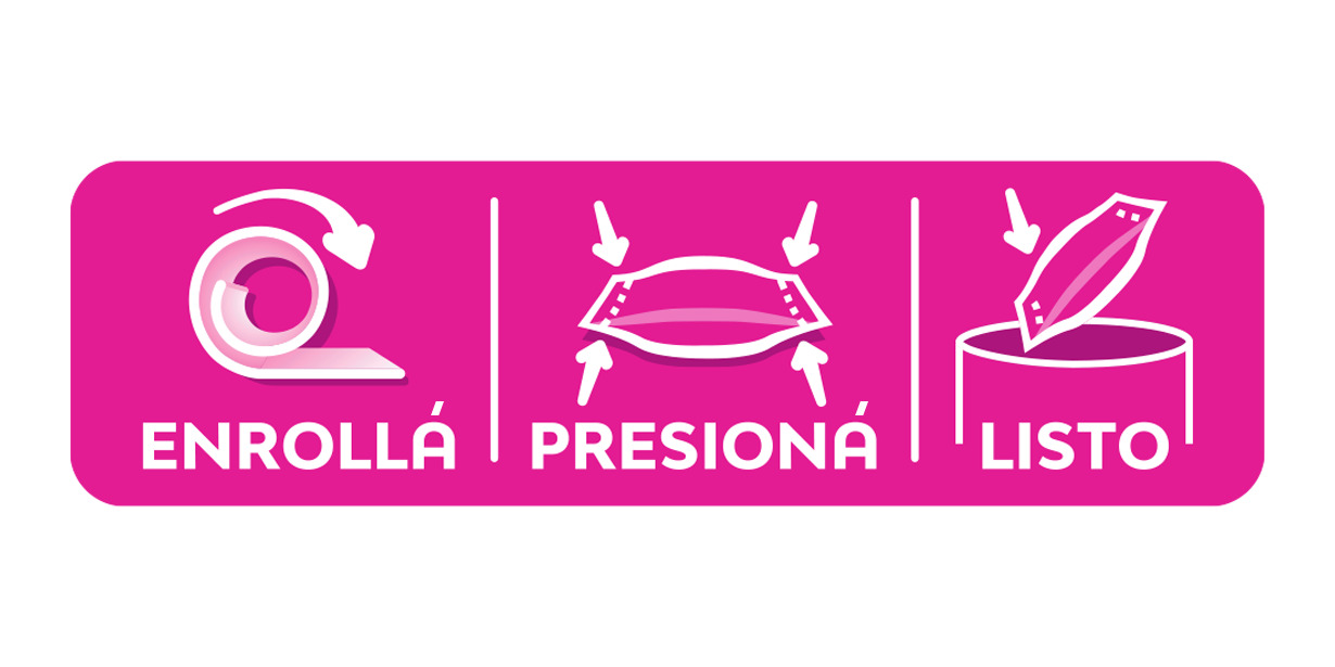 iconos del sistema de desecho rápido Saba - enrolla, presiona y listo